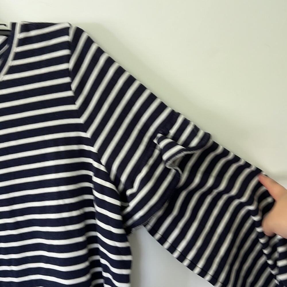 Old Navy XXL Navy & White Striped Ruffled Long Sleeve Sweater - Picture 3 of 10